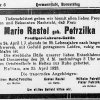 Petrzilka Maria 1888-1923 Todesanzeige